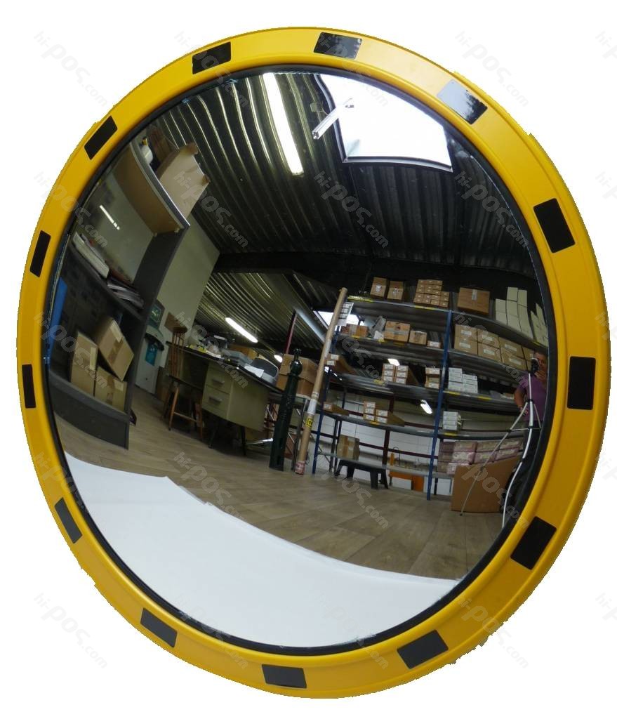 Индустриално охранително огледало с жълто/черна рамка