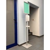 Стойка с автоматичен дозатор за дезинфектант и снап рамка A3