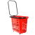 Червена кошница за пазаруване с колелца 45 л